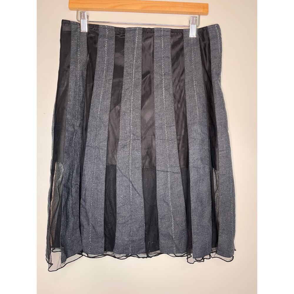 NWT Y2K Old Navy Just Below‎ Waist Stripes Pleated Whimsigoth Emo Goth Skirt 8 M